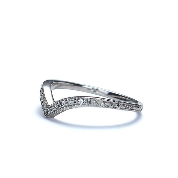 Contoured ’V’ wedding band. #L3354WB14W - Wedding Bands