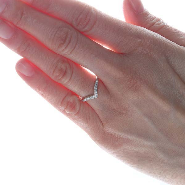 Contoured ’V’ wedding band. #L3354WB14W - Wedding Bands