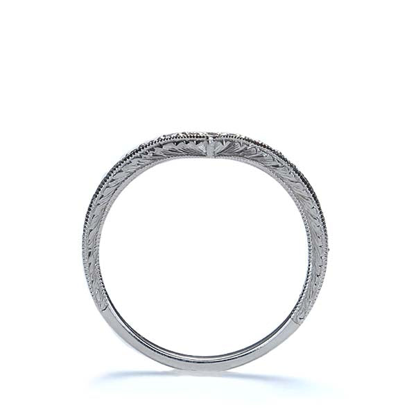 Contoured ’V’ wedding band. #L3354WB14W - Wedding Bands