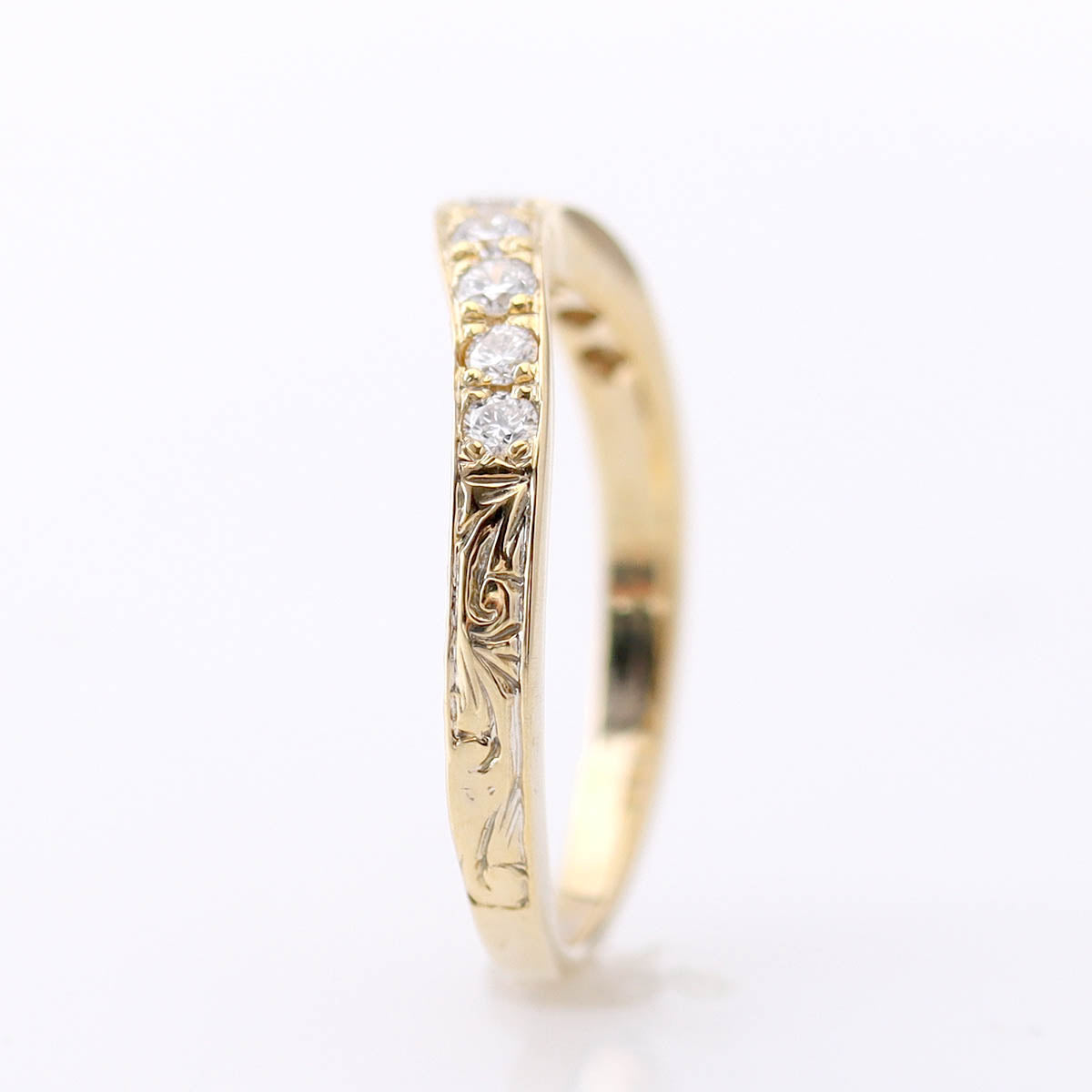 Curved Vintage Inspired Diamond Wedding Band #L3003PT 2 Wedding Bands