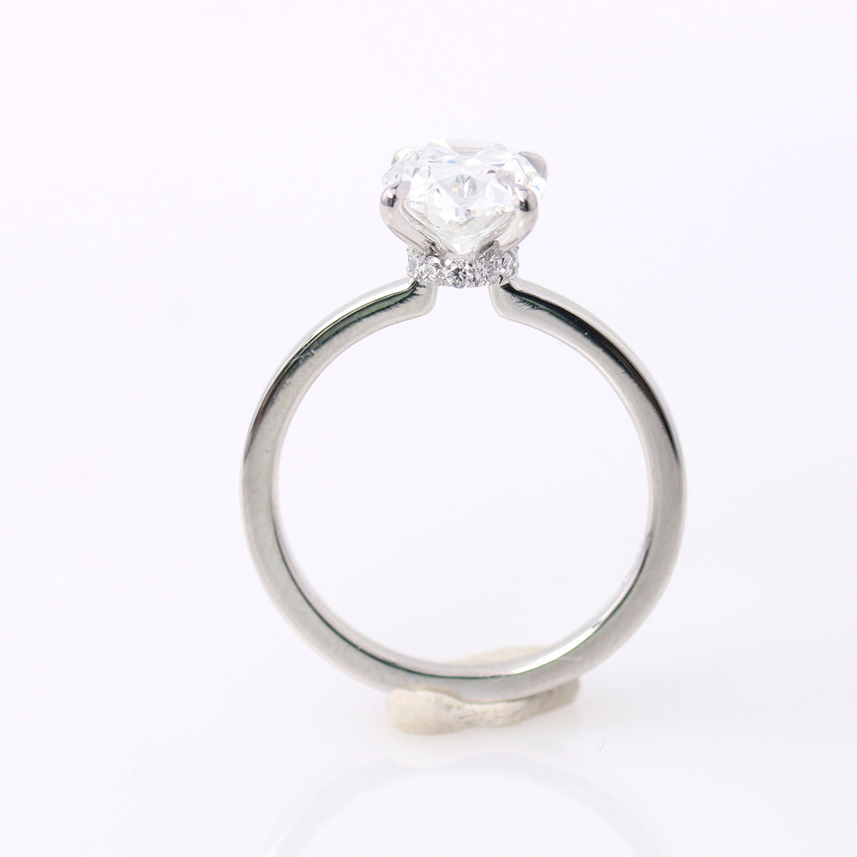 Custom Hidden Halo Oval Diamond Engagement Ring #3757PT Engagement Rings