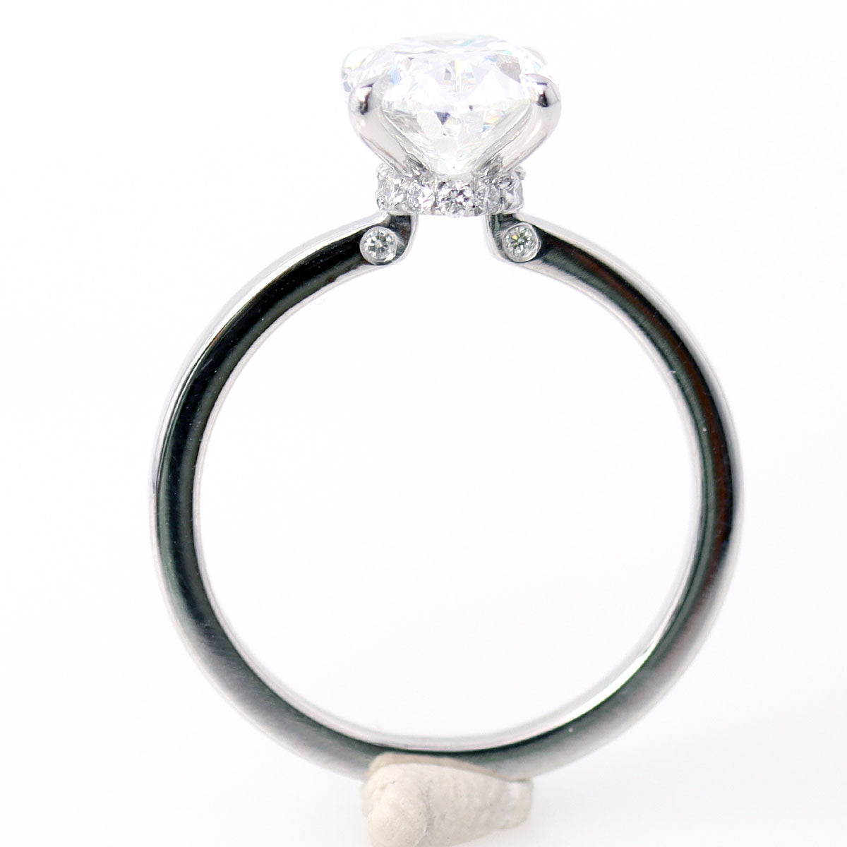 Custom Hidden Halo Oval Diamond Engagement Ring #3757PT Engagement Rings