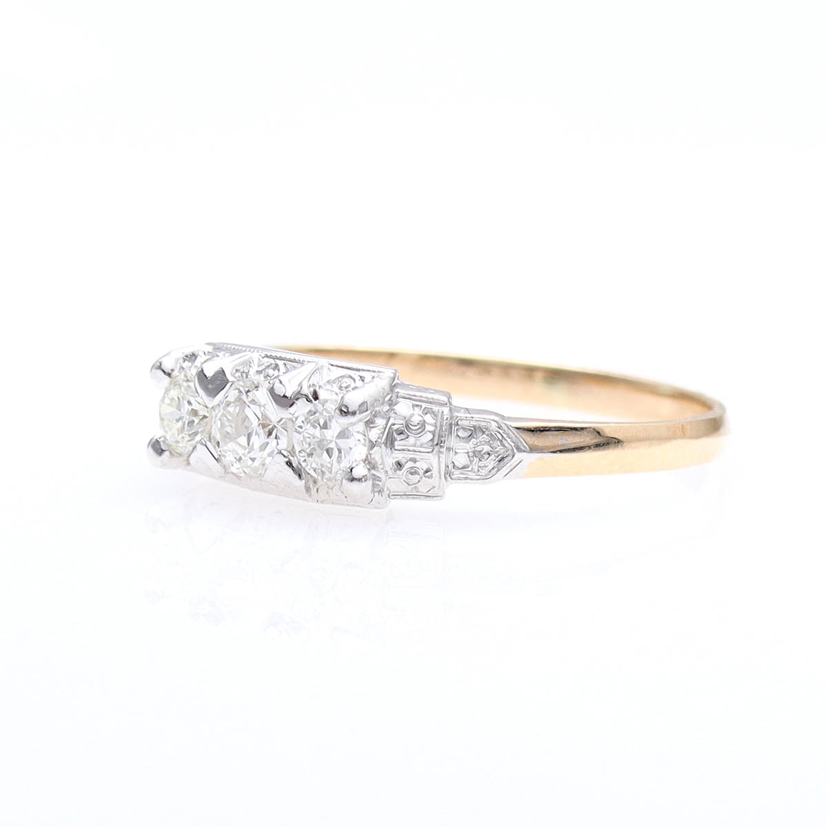 Edwardian Diamond Three Stone Engagement Ring #VR141014-02 - Engagement Rings