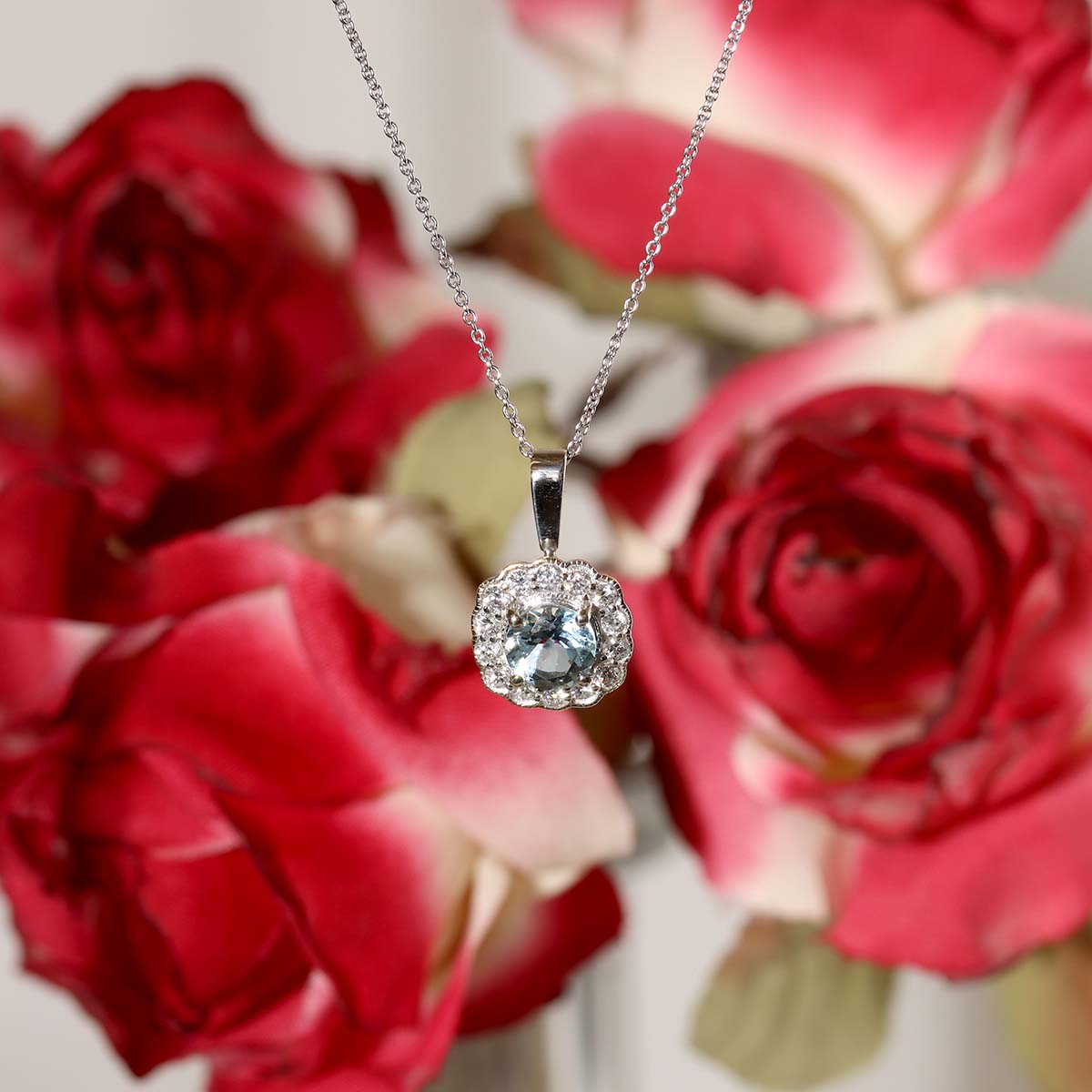 Edwardian Era Replica Aquamarine Pendant #SM1109AQ - Necklaces