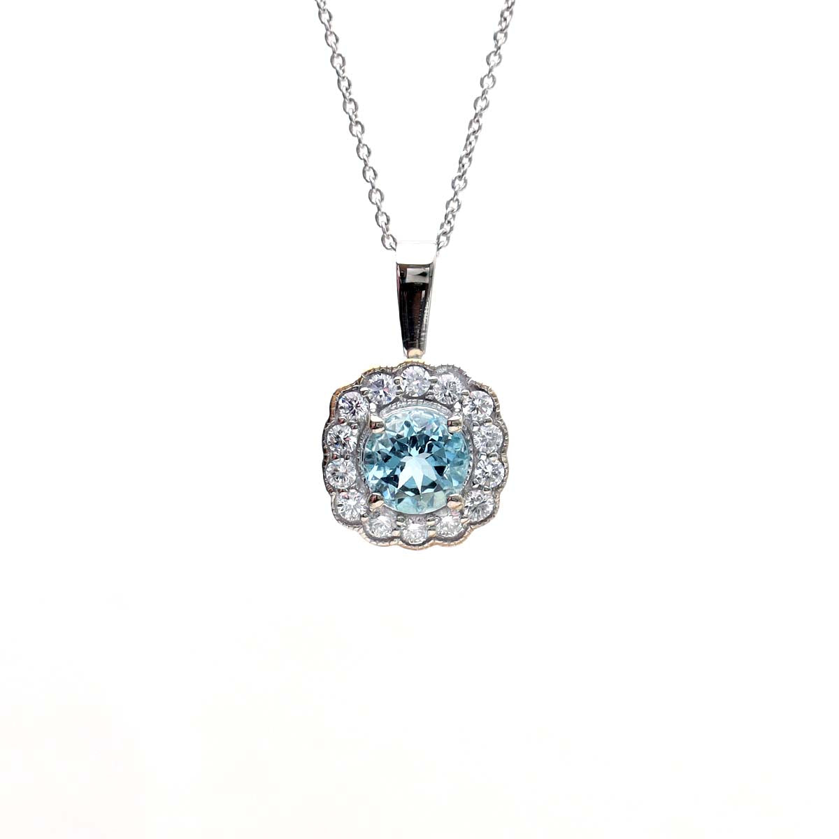 Edwardian Era Replica Aquamarine Pendant #SM1109AQ - Necklaces