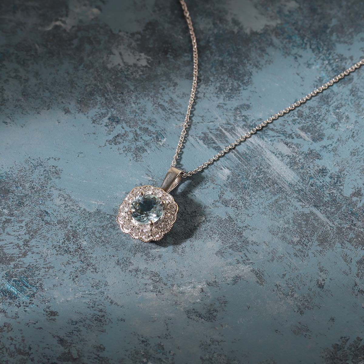 Edwardian Era Replica Aquamarine Pendant #SM1109AQ - Necklaces