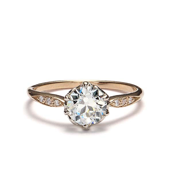 Edwardian Inspired Diamond Engagement Ring #3413-5 - Leigh Jay & Co