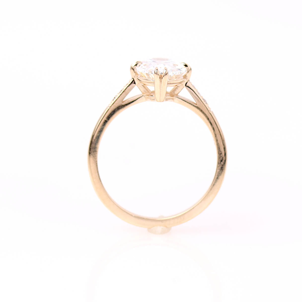 Edwardian Inspired Oval 14k Yellow Gold Engagement Ring #376514-2 - Engagement Rings