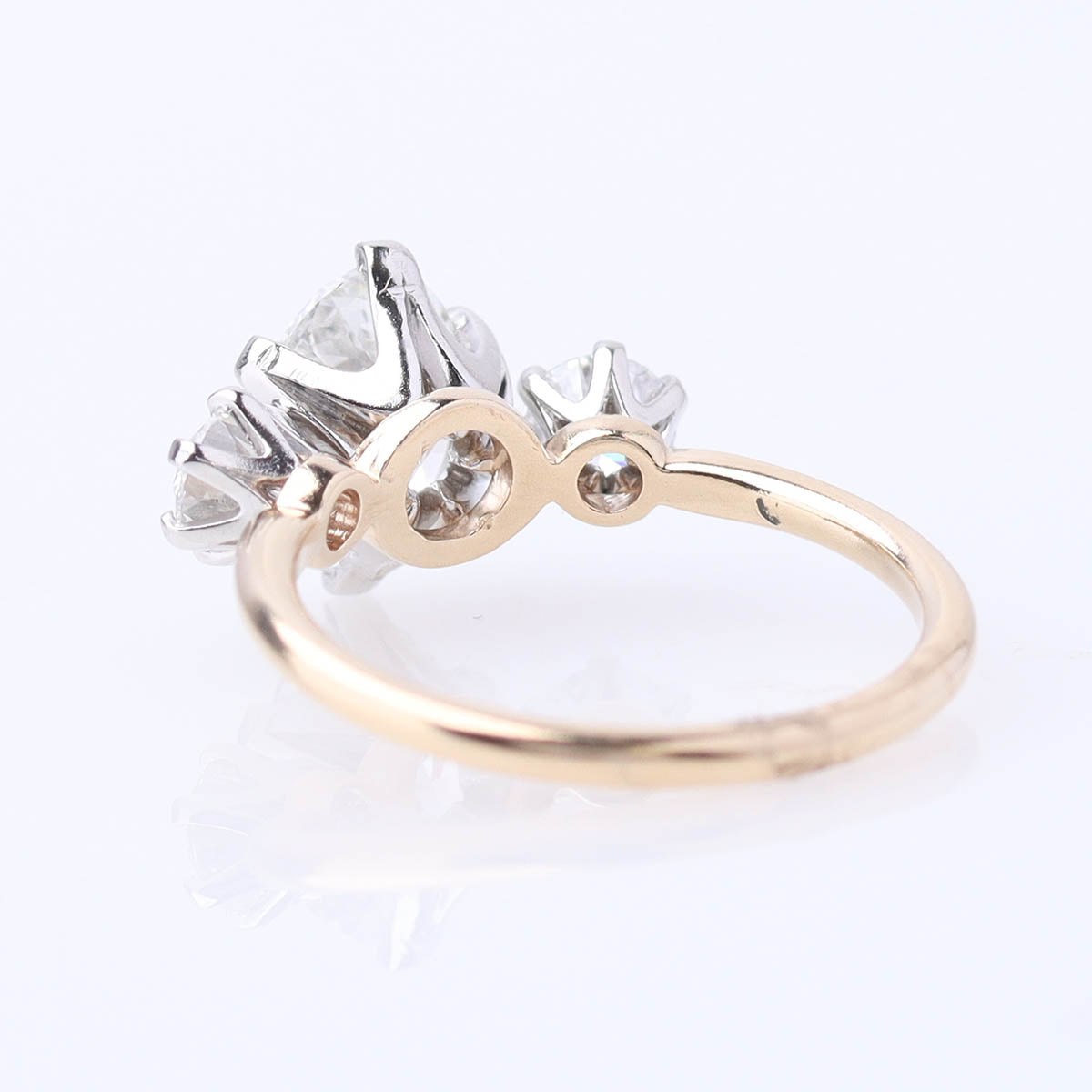 Edwardian Reproduction Trilogy Three Stone Engagement Ring #3602OV-10 - Engagement Rings