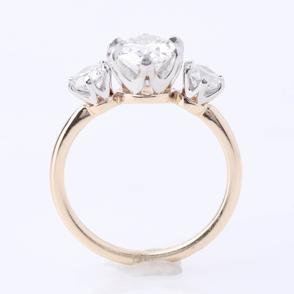 Edwardian Reproduction Trilogy Three Stone Engagement Ring #3602OV-10 - Engagement Rings