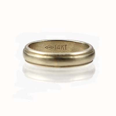 Estate 14k White Gold Wedding Band #VR140528-10 - Wedding Bands