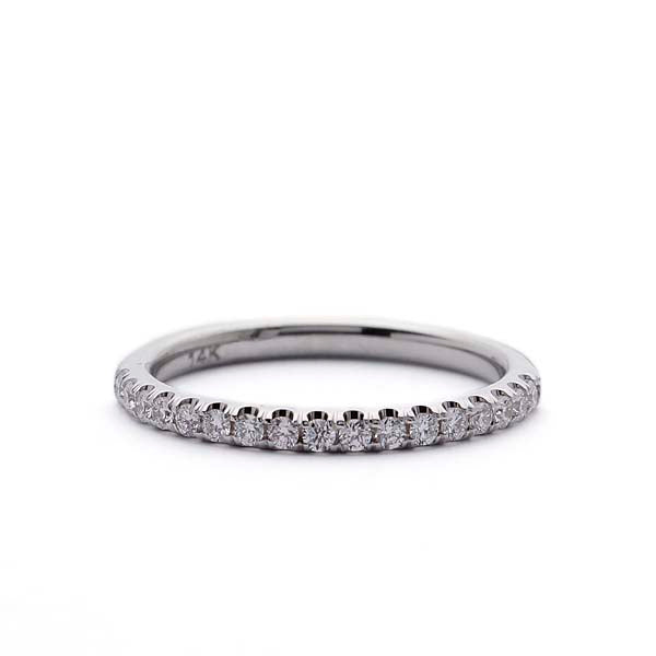 French Pave Diamond Band Ring #LE4001W14 - Wedding Bands