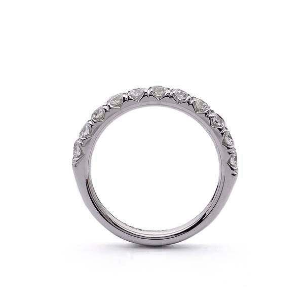 French Pave Diamond Wedding Band #LE4029 - Wedding Bands