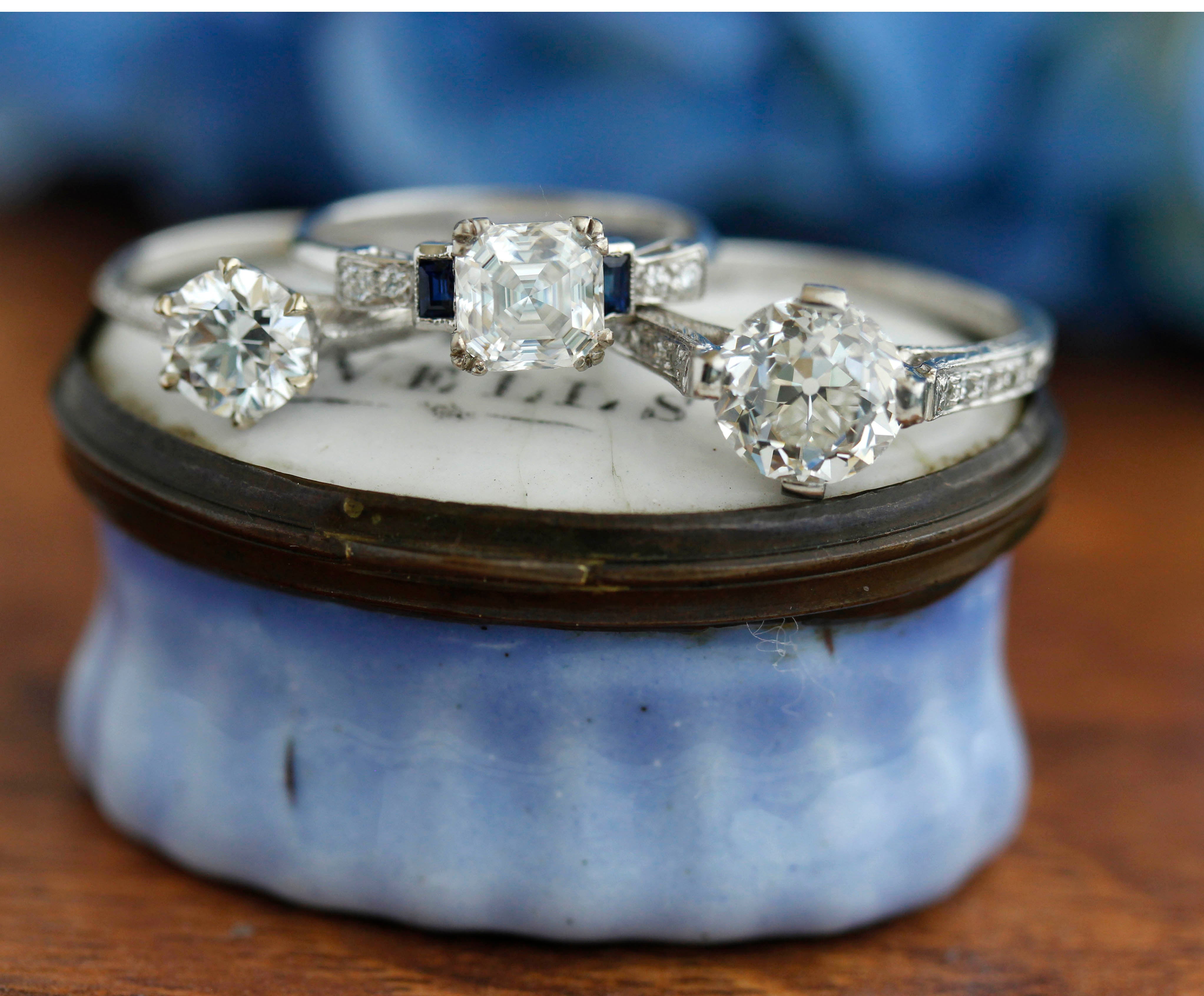 Hand Engraved Edwardian Inspired Solitaire Engagement ring #3233HE-7 Default Title