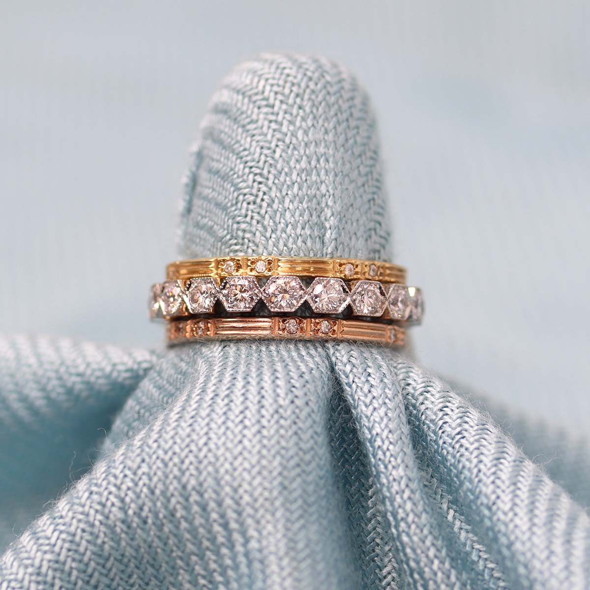 Hexagonal Diamond Eternity Band #L3472 - Wedding Bands