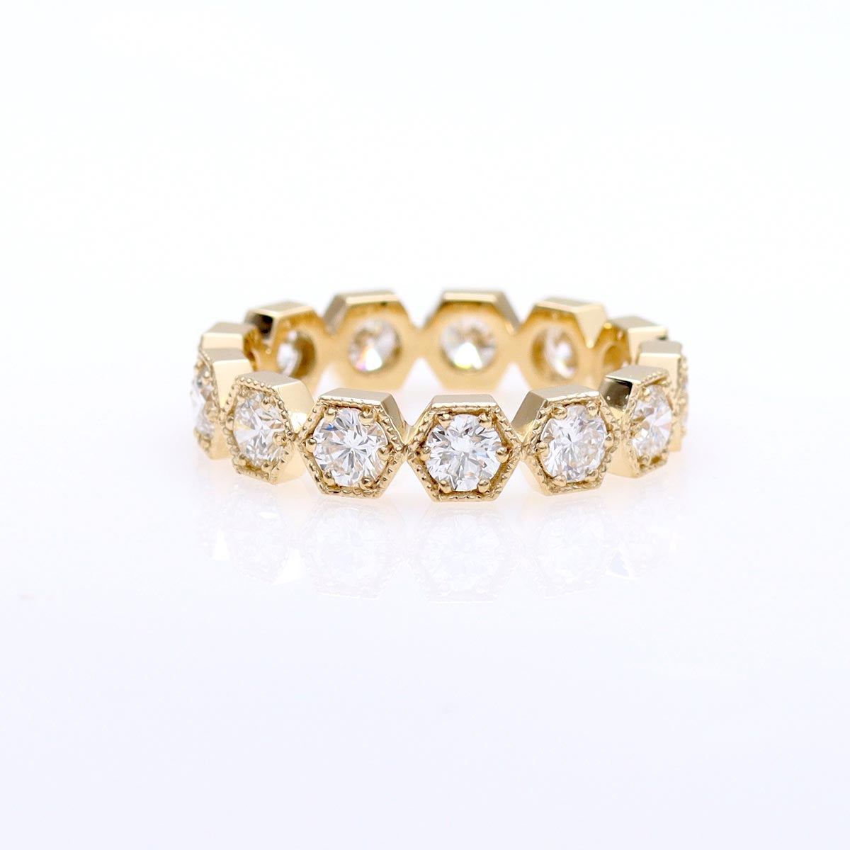 Hexagonal Diamond Eternity Band #L3674 - Wedding Bands