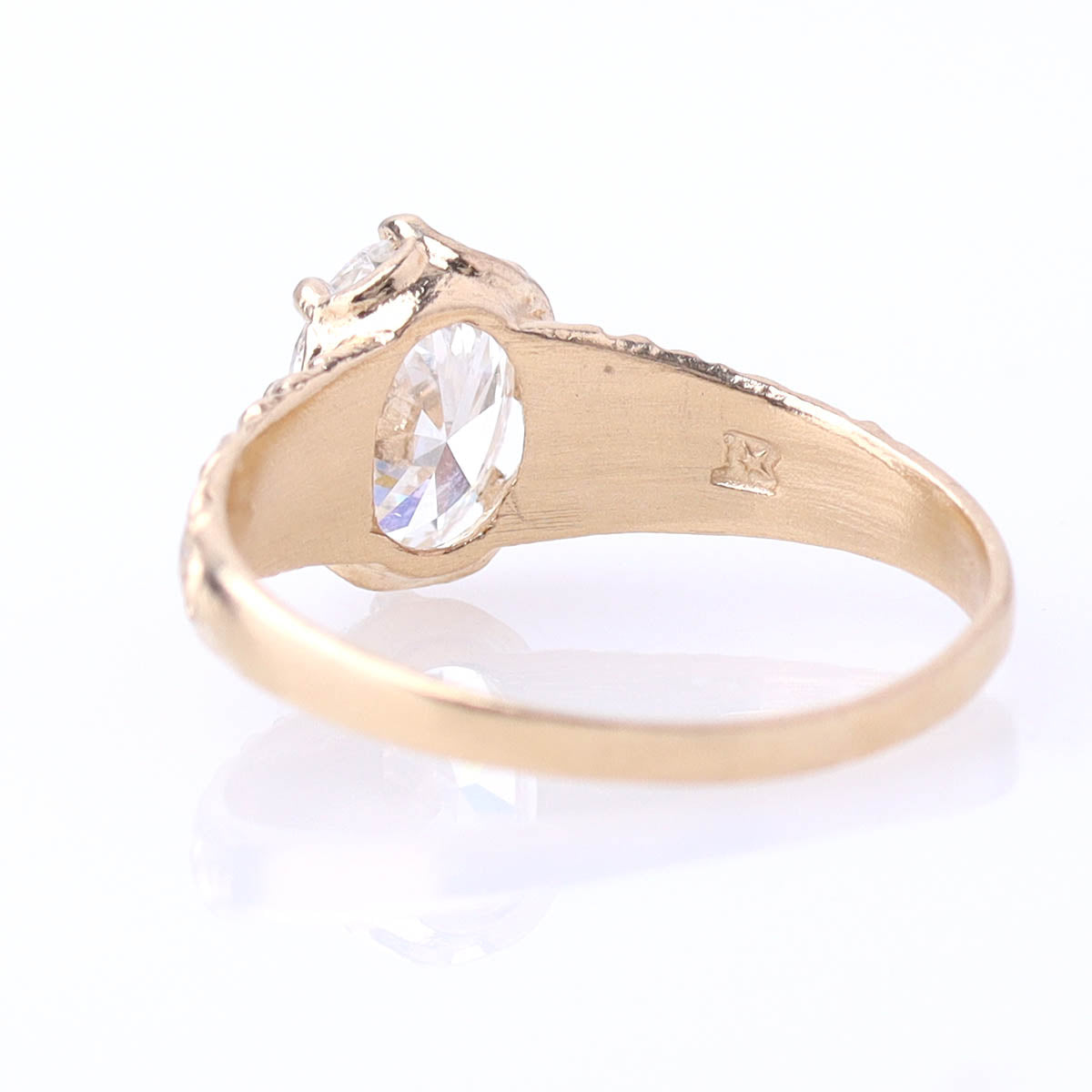 Edwardian Era Reproduction 14k Oval Cut Engagement Ring #3773-1 - Engagement Rings