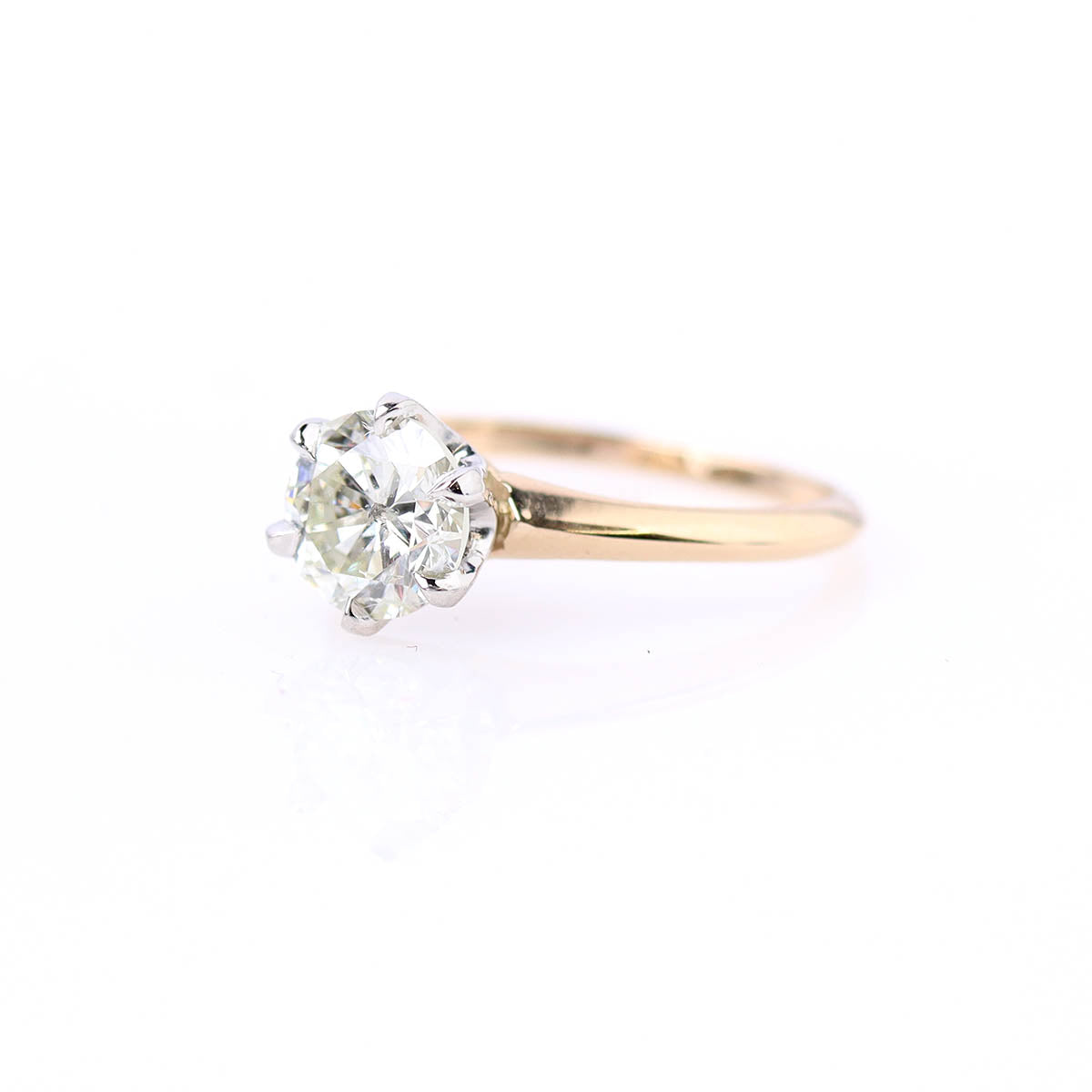 Late Art Deco-inspired Classic Engagement Ring Setting #L3233PT14Y - Engagement Rings