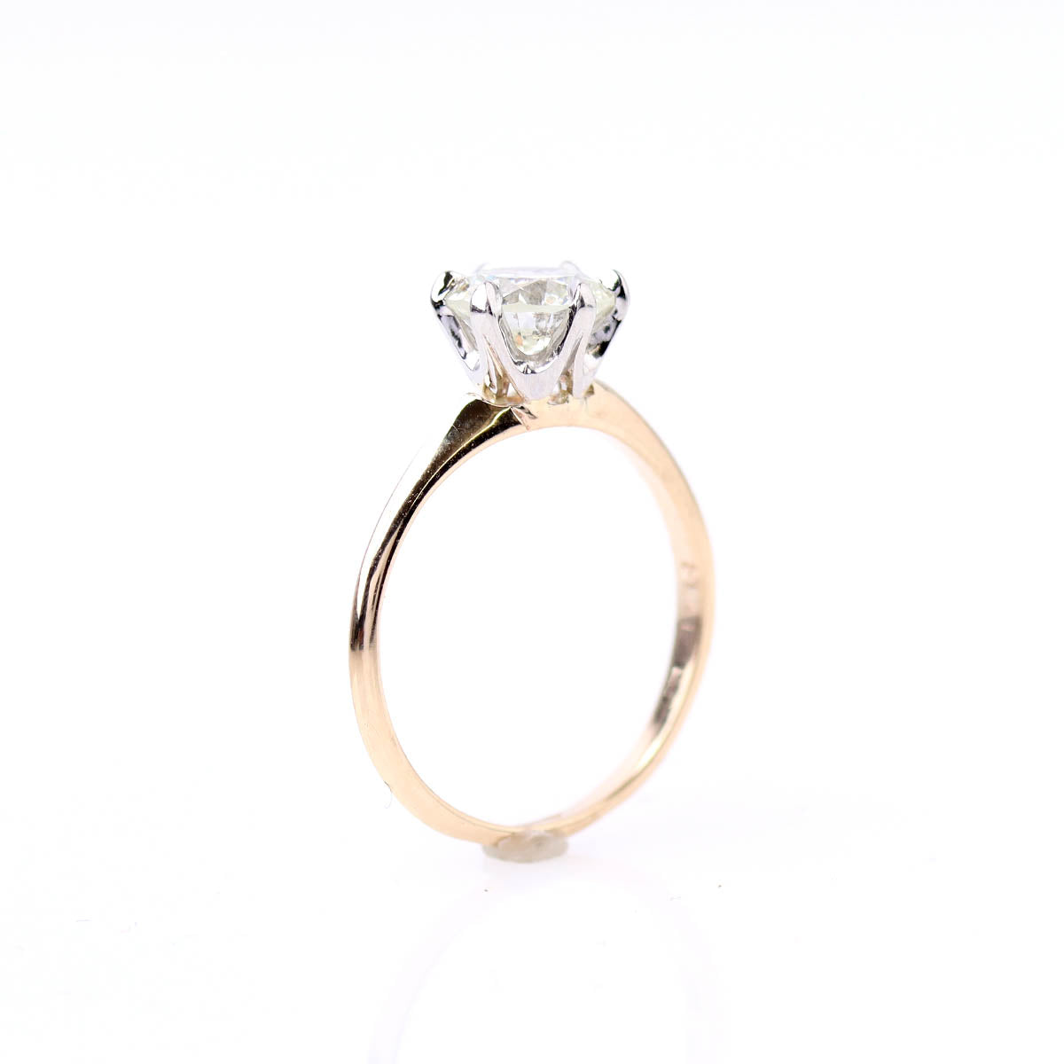 Late Art Deco-inspired Classic Engagement Ring Setting #L3233PT14Y - Engagement Rings