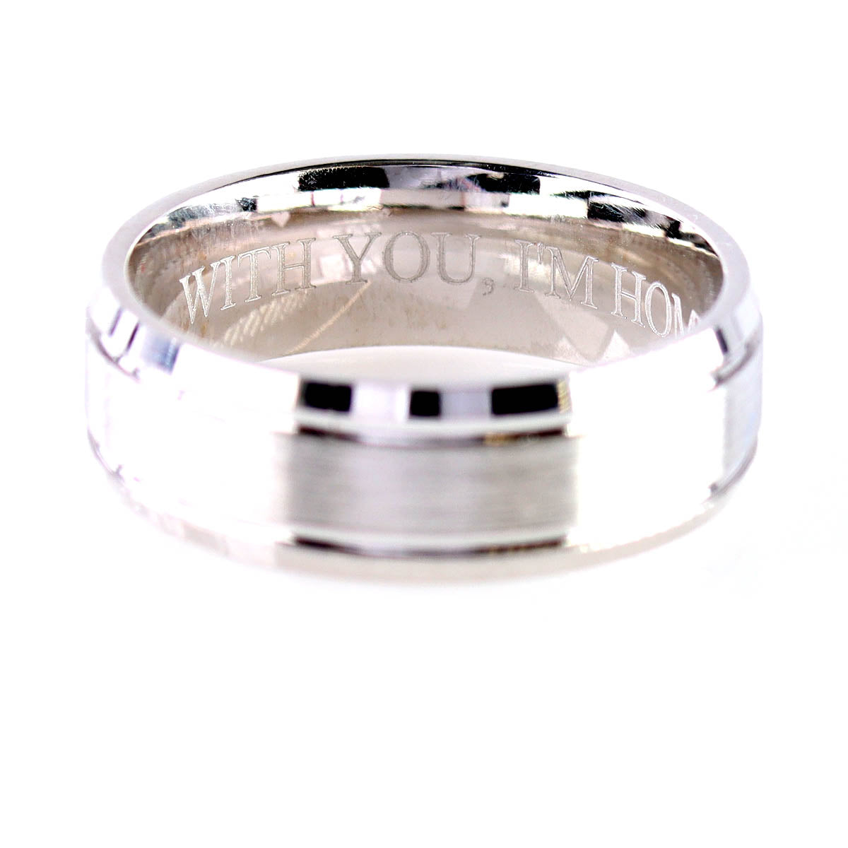 Mens Contemporary Wedding Band 7mm Wide #MB3705 - Wedding Bands for Him