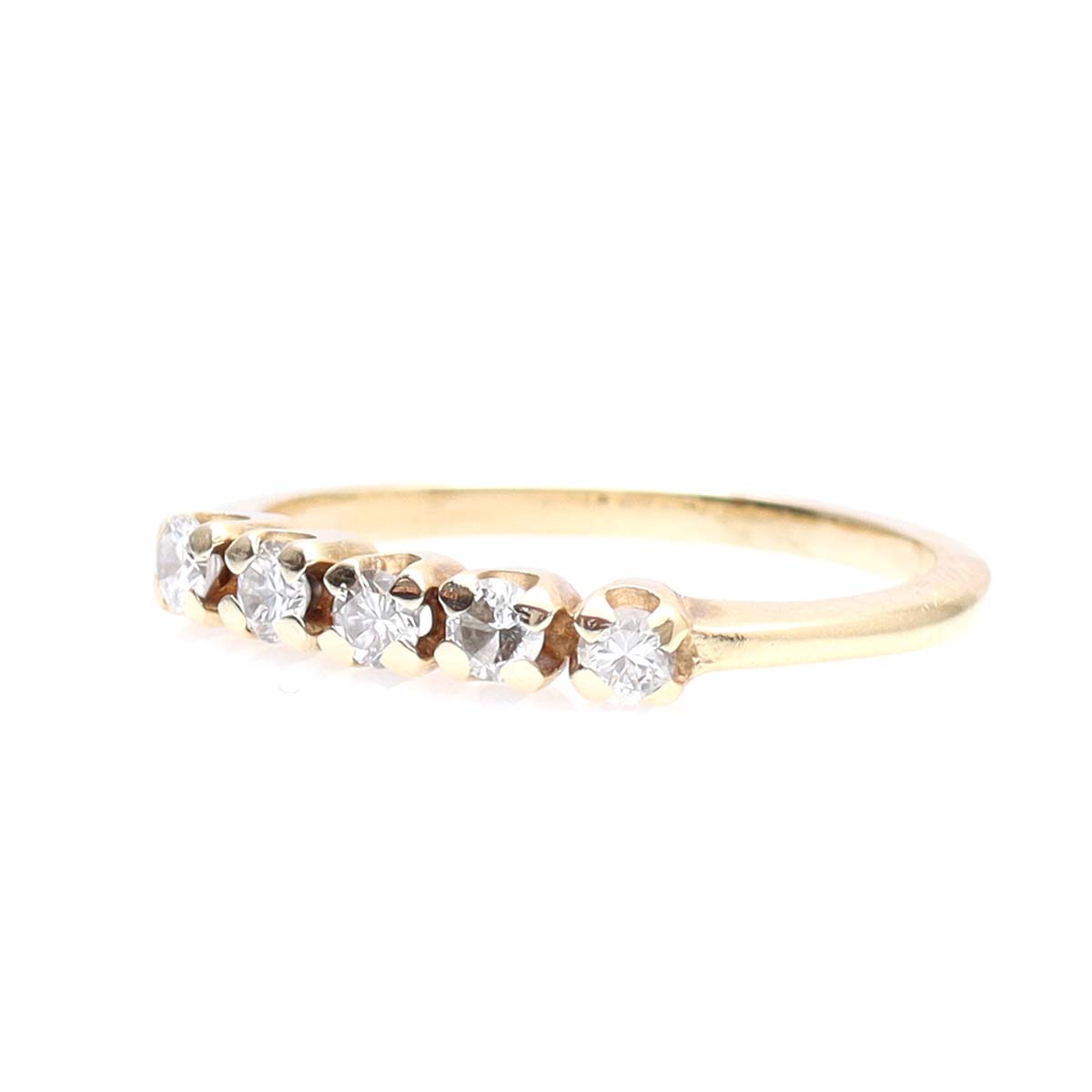 Mid Century Diamond and 14k Gold Wedding Band #VB231128 - Wedding Bands