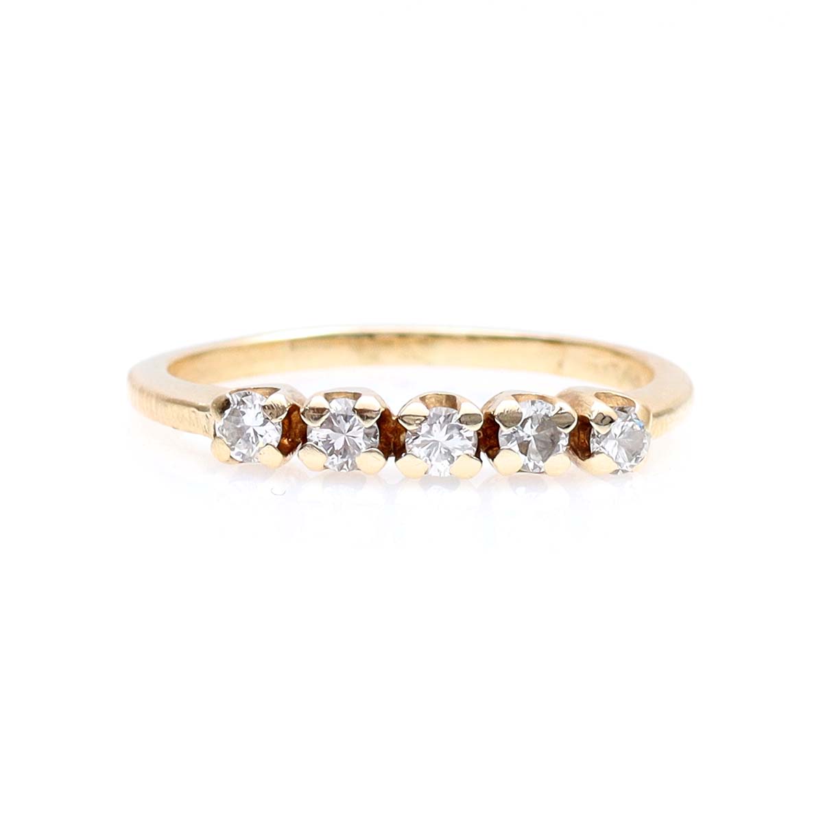 Mid Century Diamond and 14k Gold Wedding Band #VB231128 - Wedding Bands