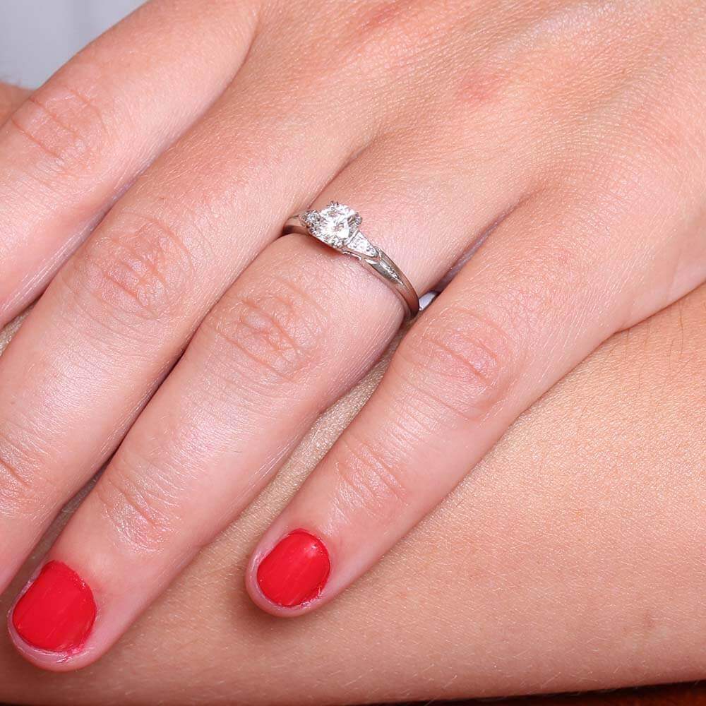 Midcentury Platinum Engagement Ring #VR181105-1 - Engagement Rings