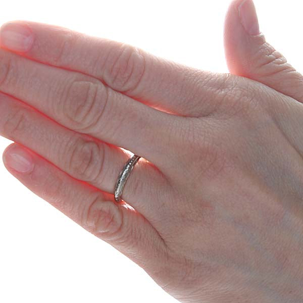 MidCentury White Gold Wedding Band #VR170321-09 - Wedding Bands