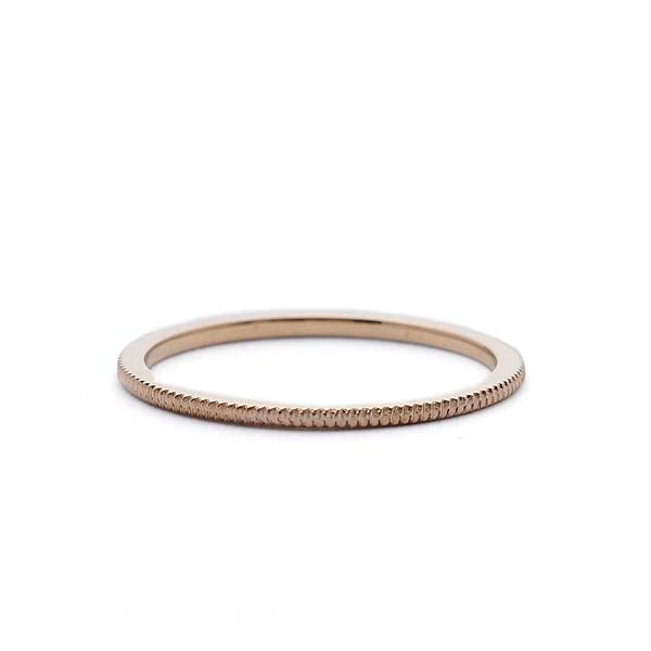 Narrow grooved wedding band #LE4032-Y14 - Wedding Bands