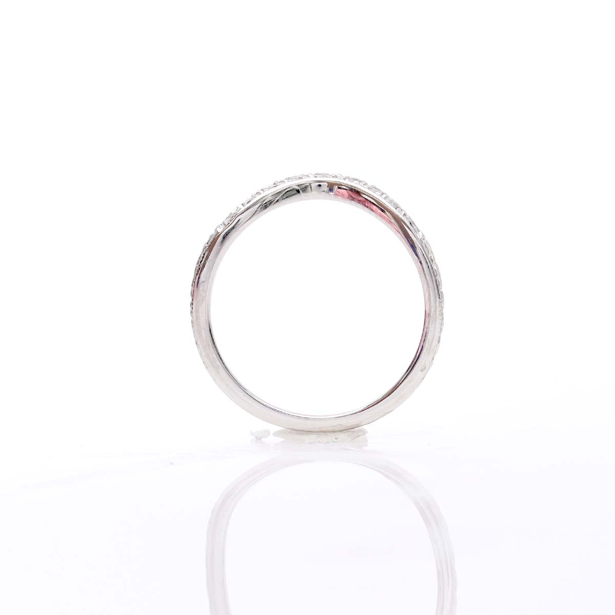 14k White Gold Curved Diamond Band #L1002W14 Default Title
