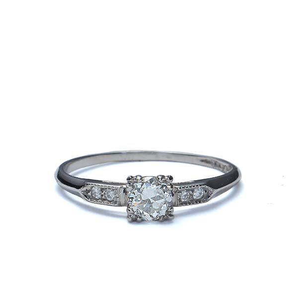 Platinum Diamond  Engagement Ring #2621-04 - Leigh Jay & Co.