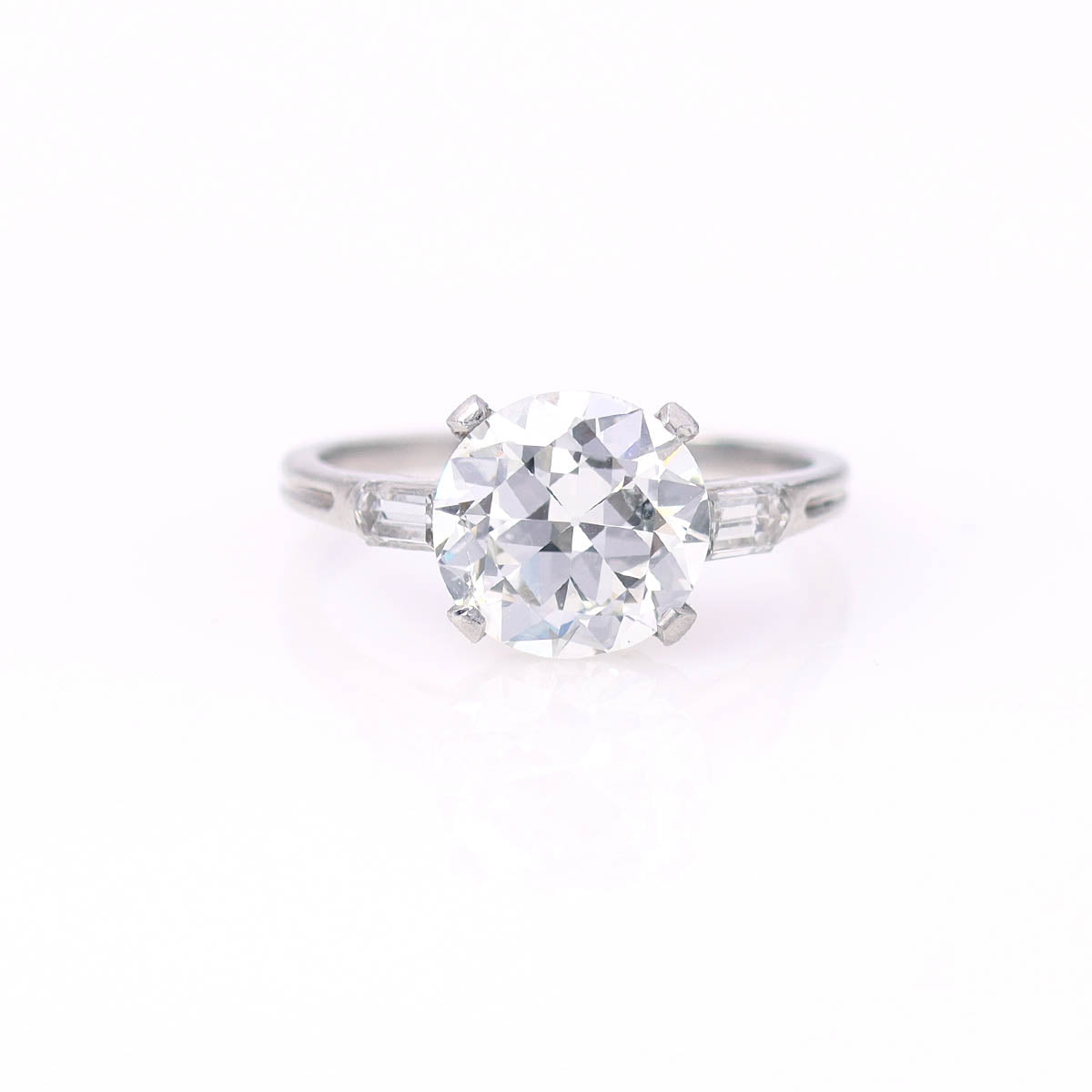 Platinum Late Art Deco Engagement Ring #VR251028 - Engagement Rings
