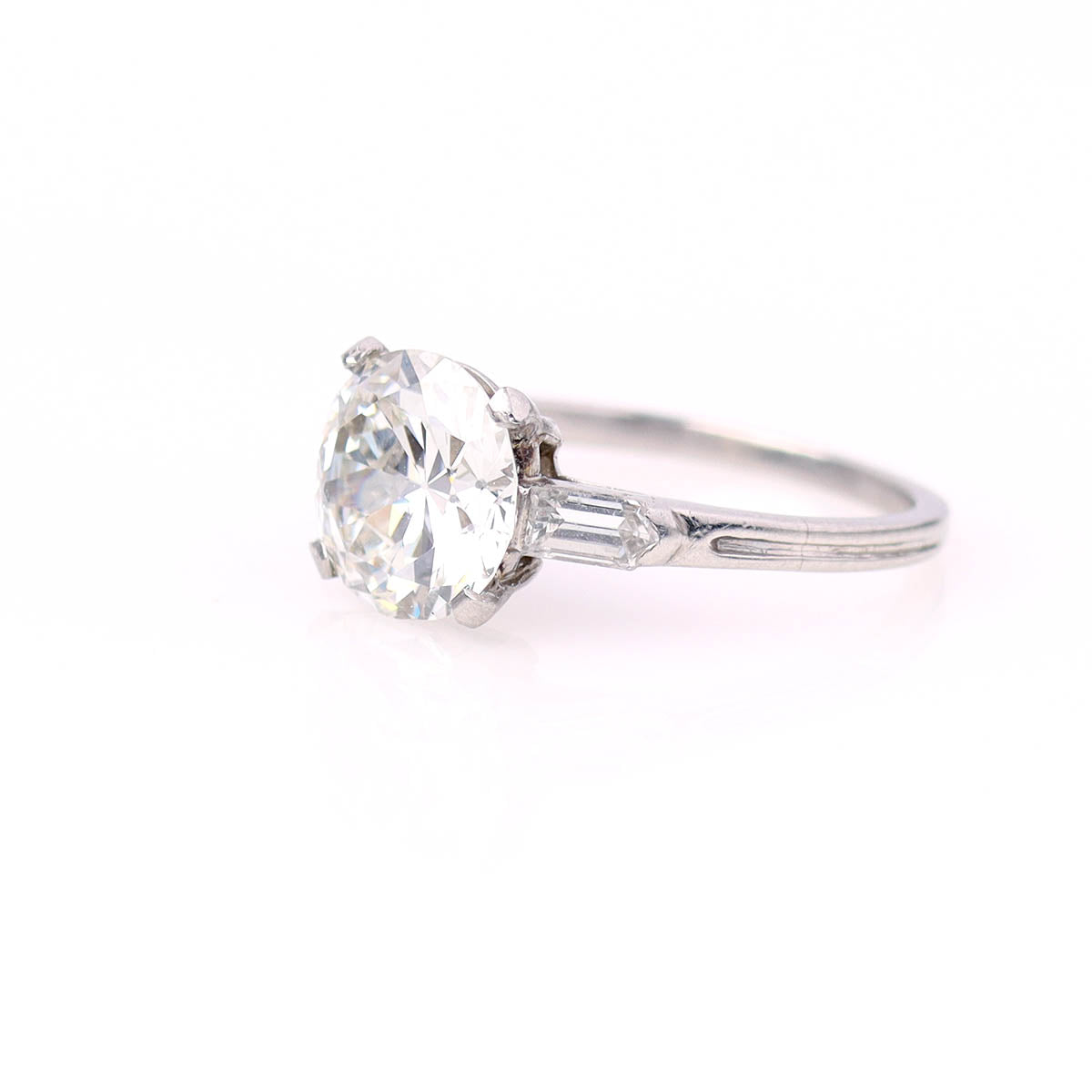 Platinum Late Art Deco Engagement Ring #VR251028 - Engagement Rings