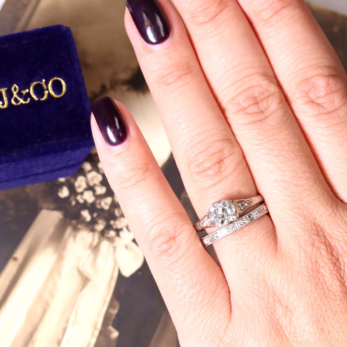 Replica 1920s Diamond Wedding Band #L3159WB - Wedding Bands