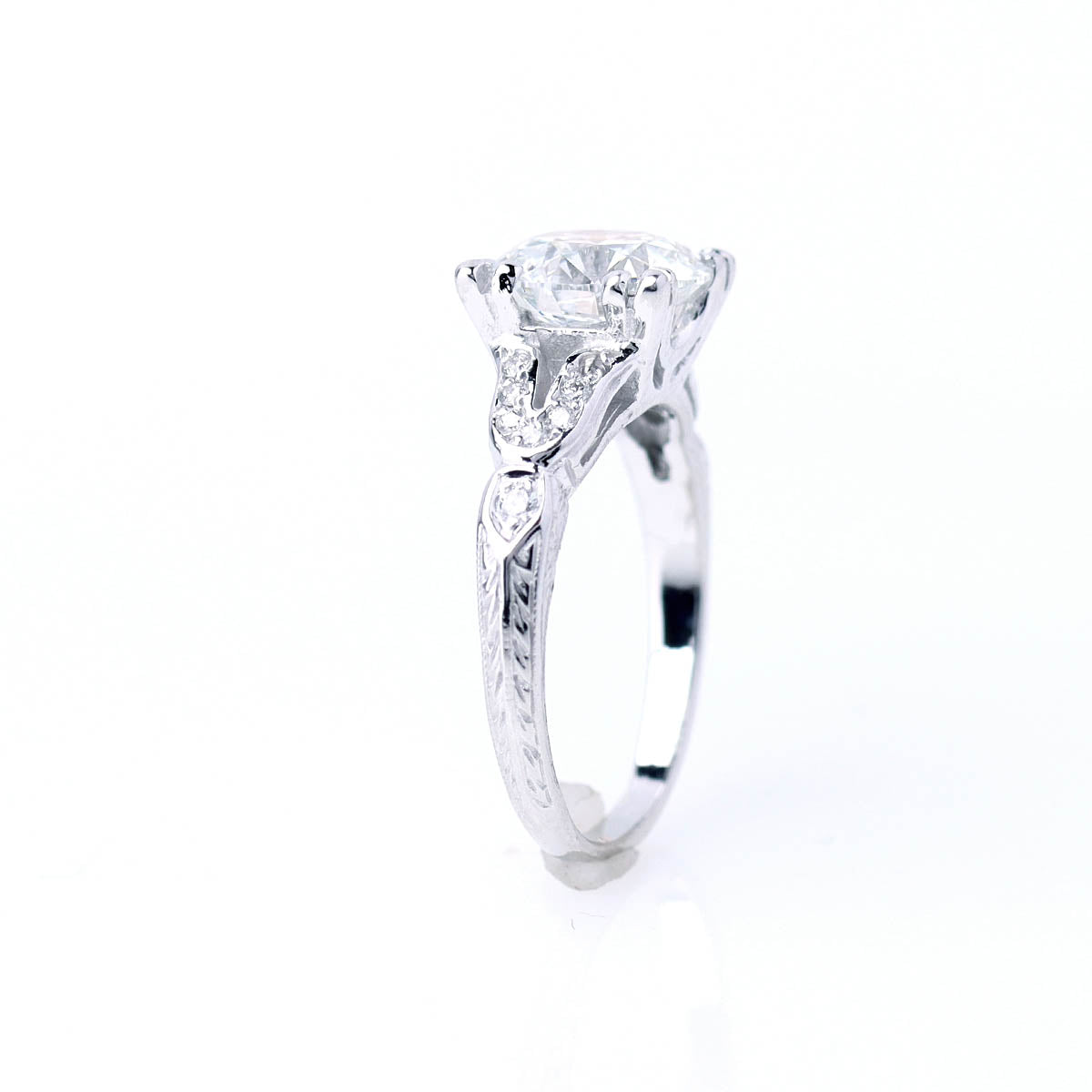 Replica Art Deco Engagement Ring #1003W14-4 - Engagement Rings