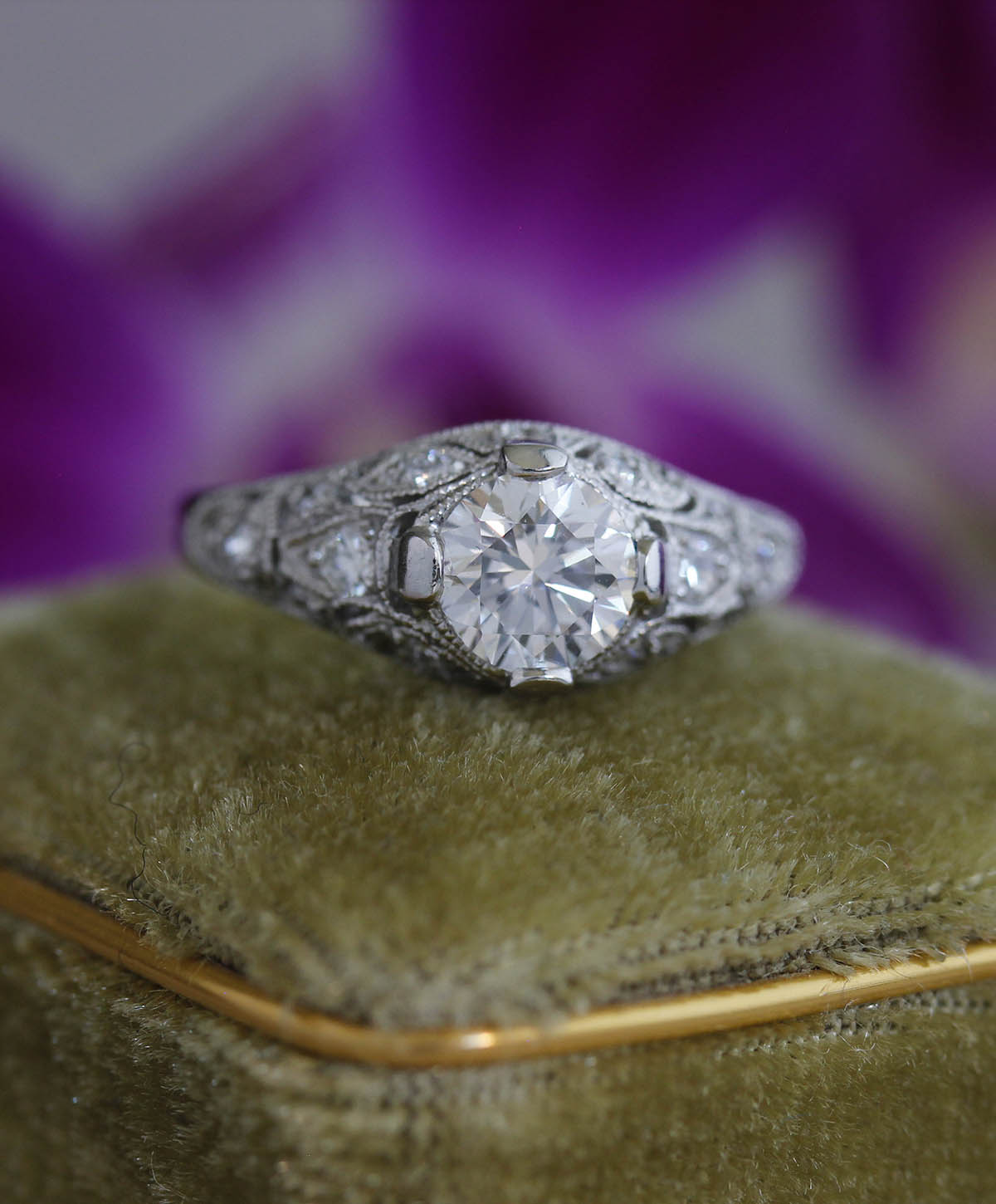 Replica art deco engagement ring #2662-9 Default Title