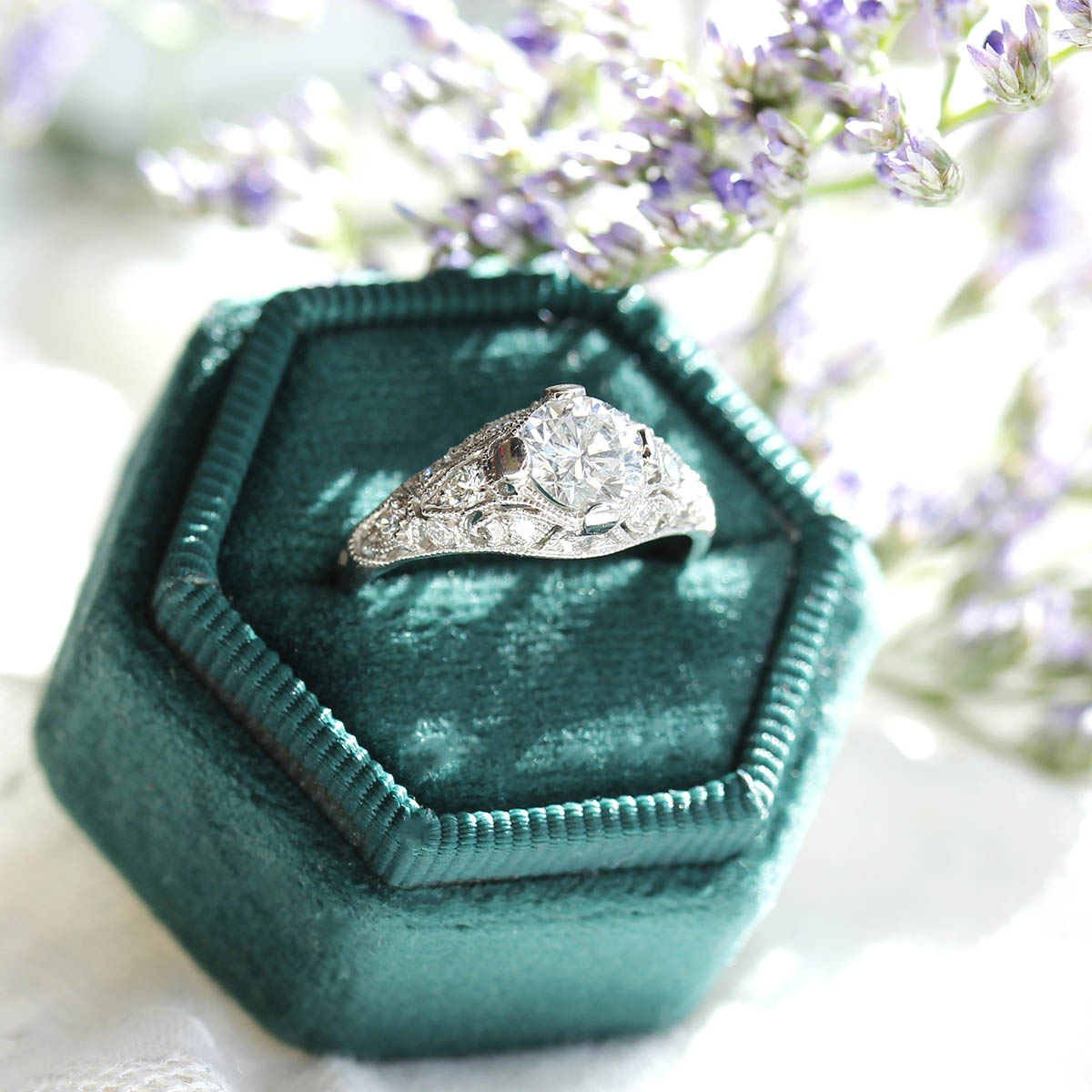 Replica art deco engagement ring #2662-9 Default Title