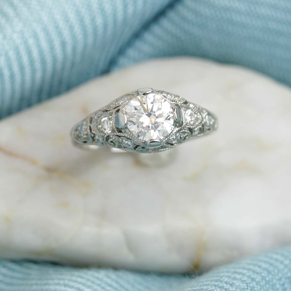 Replica art deco engagement ring #2662-9 Default Title