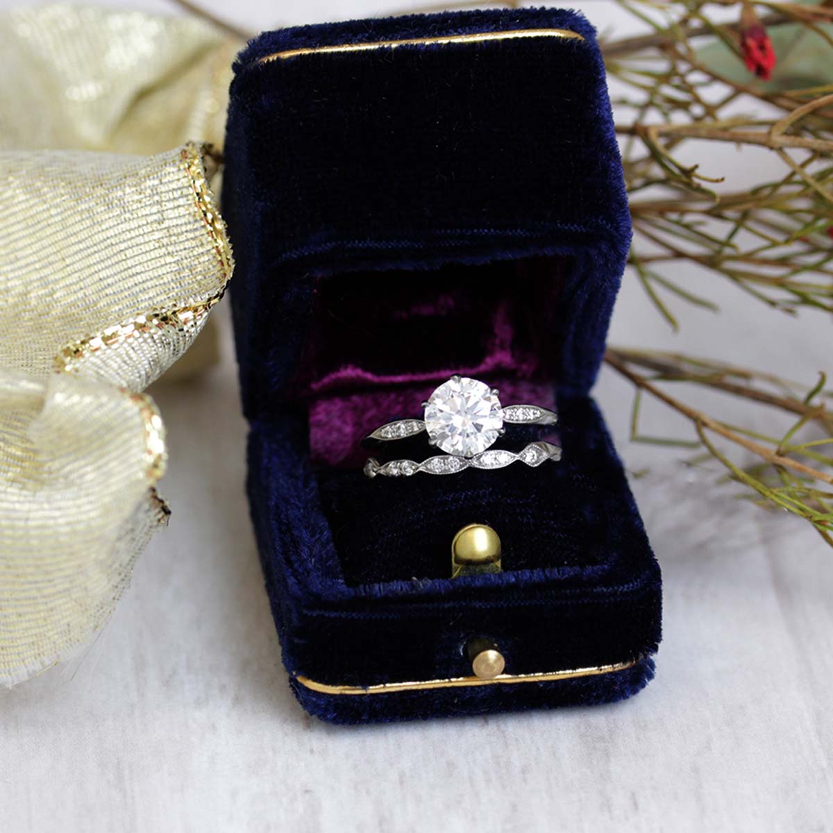 Replica Art Deco Engagement Ring #3454-3 Default Title
