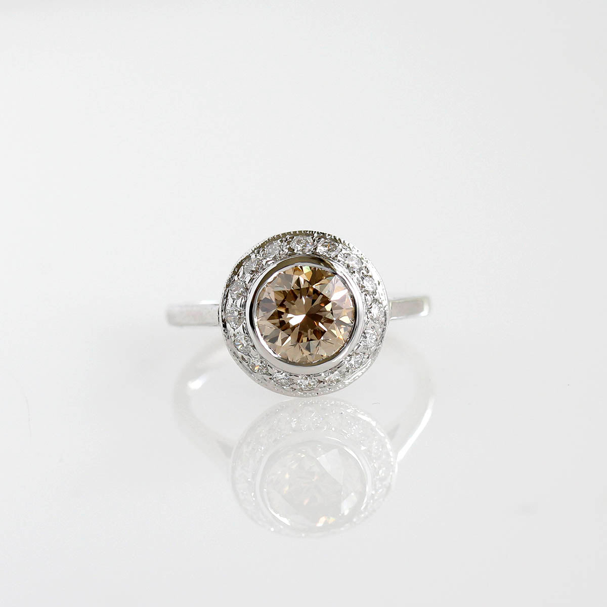 Replica Art Deco Halo Engagement Ring #3210-2 - Leigh Jay & Co.