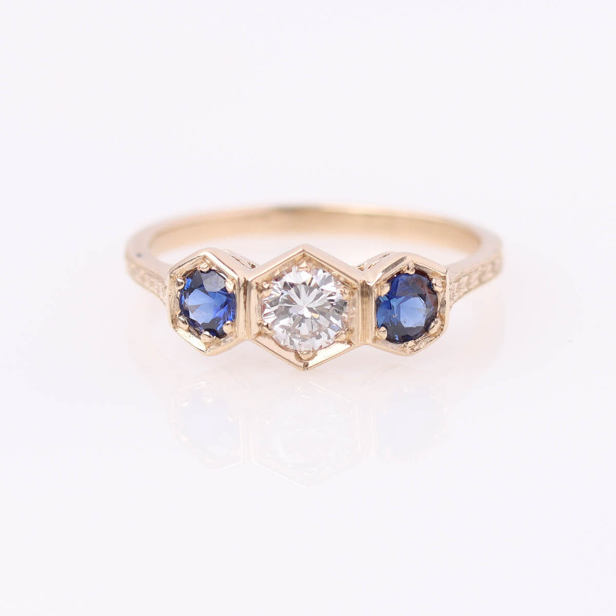 Replica Art Déco Three Stone Ring #3305-6 - Engagement Rings