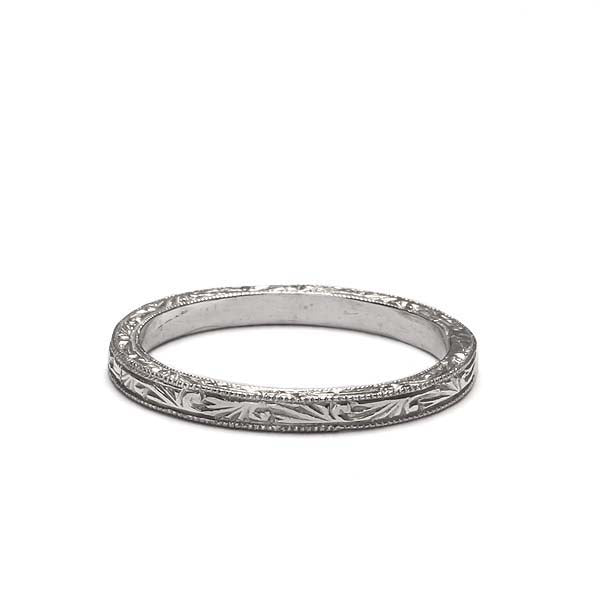 Replica Art Deco Wedding band #L1010D 14K - Leigh Jay & Co.