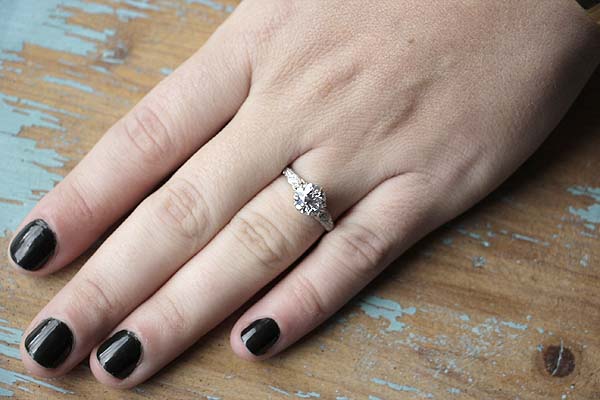 Replica Edwardian Engagement Ring #3351-6 - Leigh Jay & Co