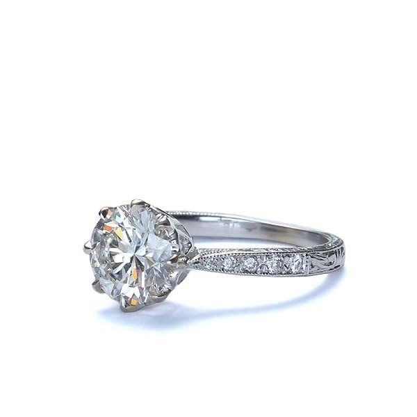 Replica Edwardian Engagement Ring Setting #3310HE-3 - Leigh Jay & Co