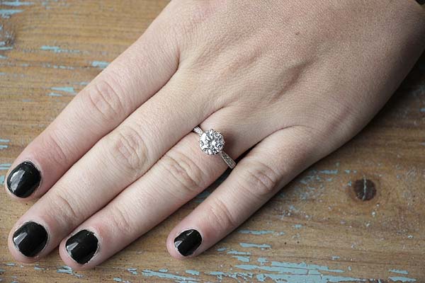 Replica Edwardian Engagement Ring Setting #3310HE-3 - Leigh Jay & Co