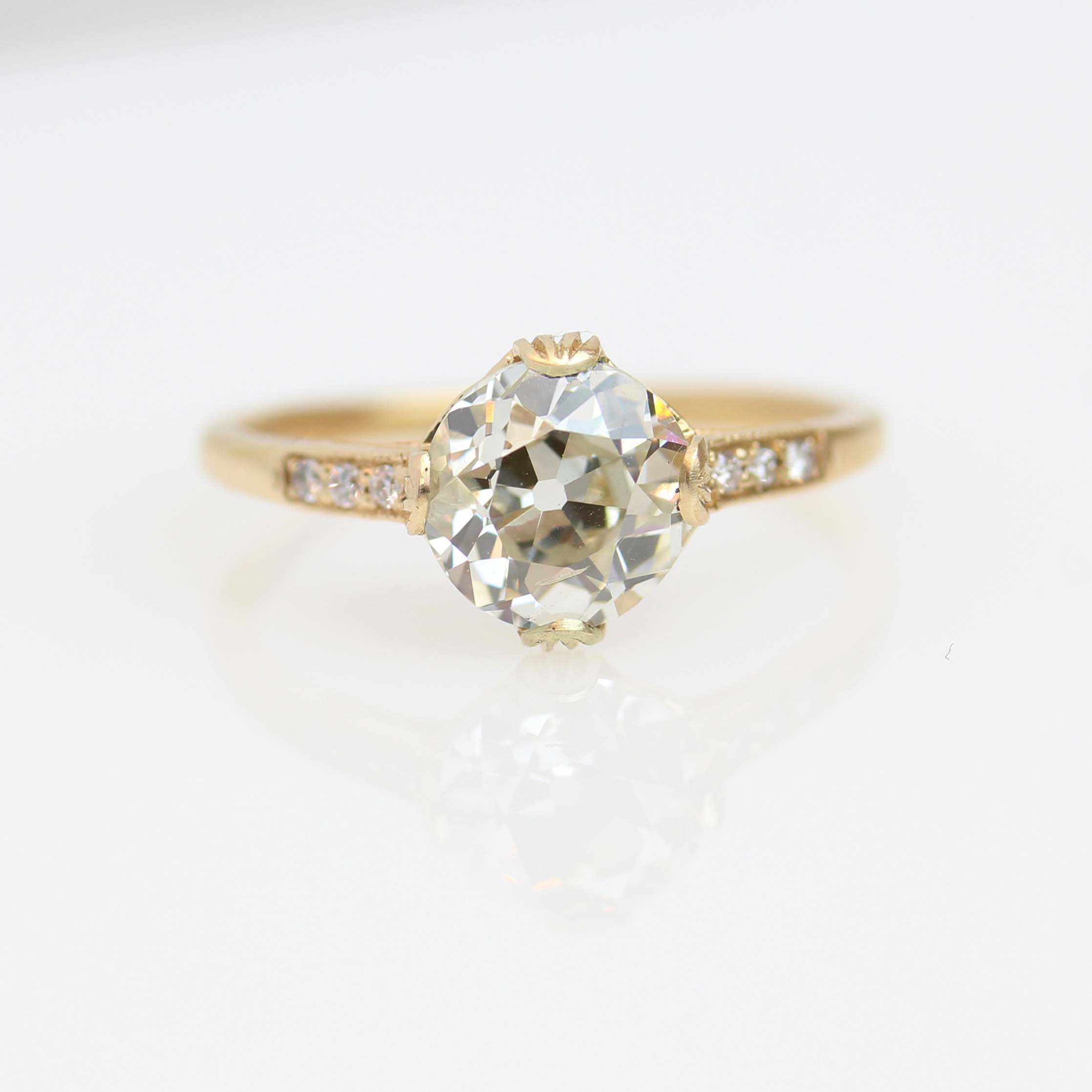 Replica Edwardian Engagement Ring with Vintage Diamond #3144-20 - Engagement Rings