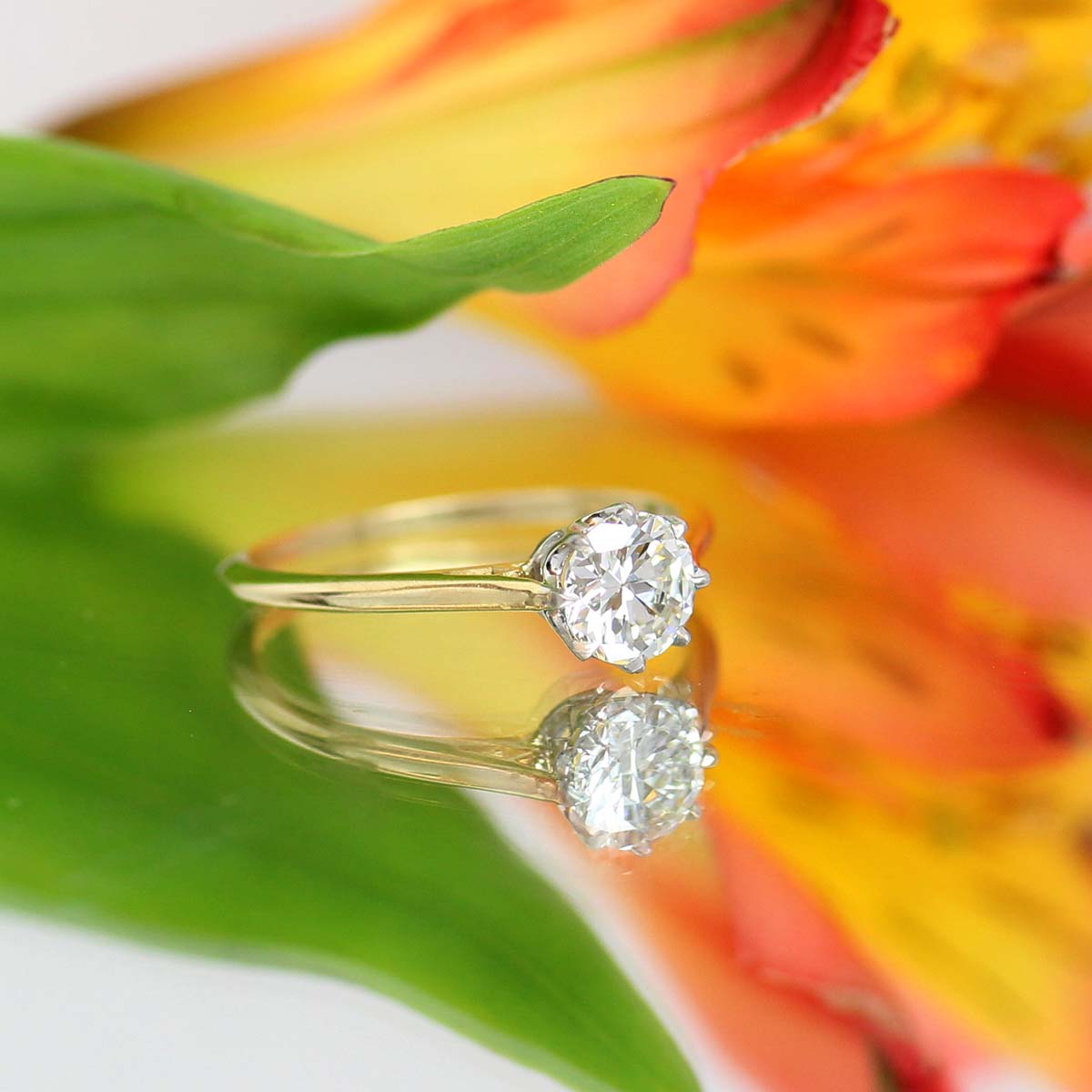 Replica Edwardian Engagement Ring with Vintage Diamond #3144-20 Default Title