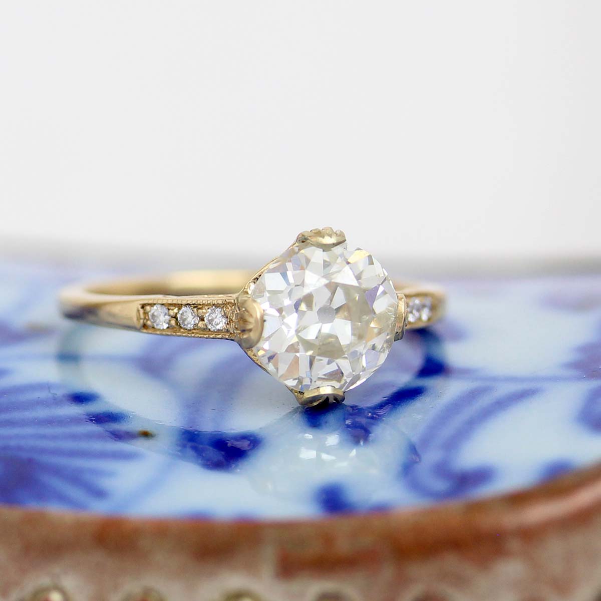 Replica Edwardian Engagement Ring with Vintage Diamond #3144-20 Default Title