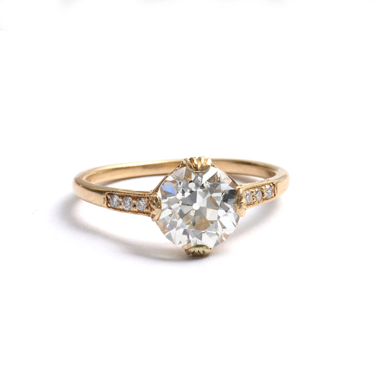 Replica Edwardian Engagement Ring with Vintage Diamond #3144-22 - Engagement Rings