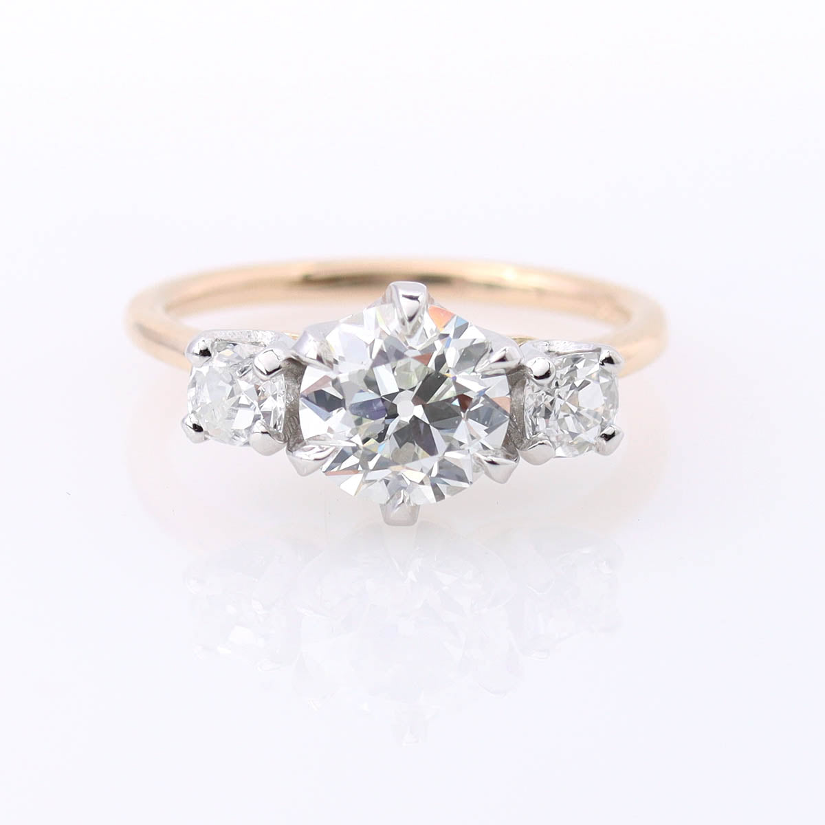 Replica Edwardian Three Stone Ring #3755-1 - Engagement Rings